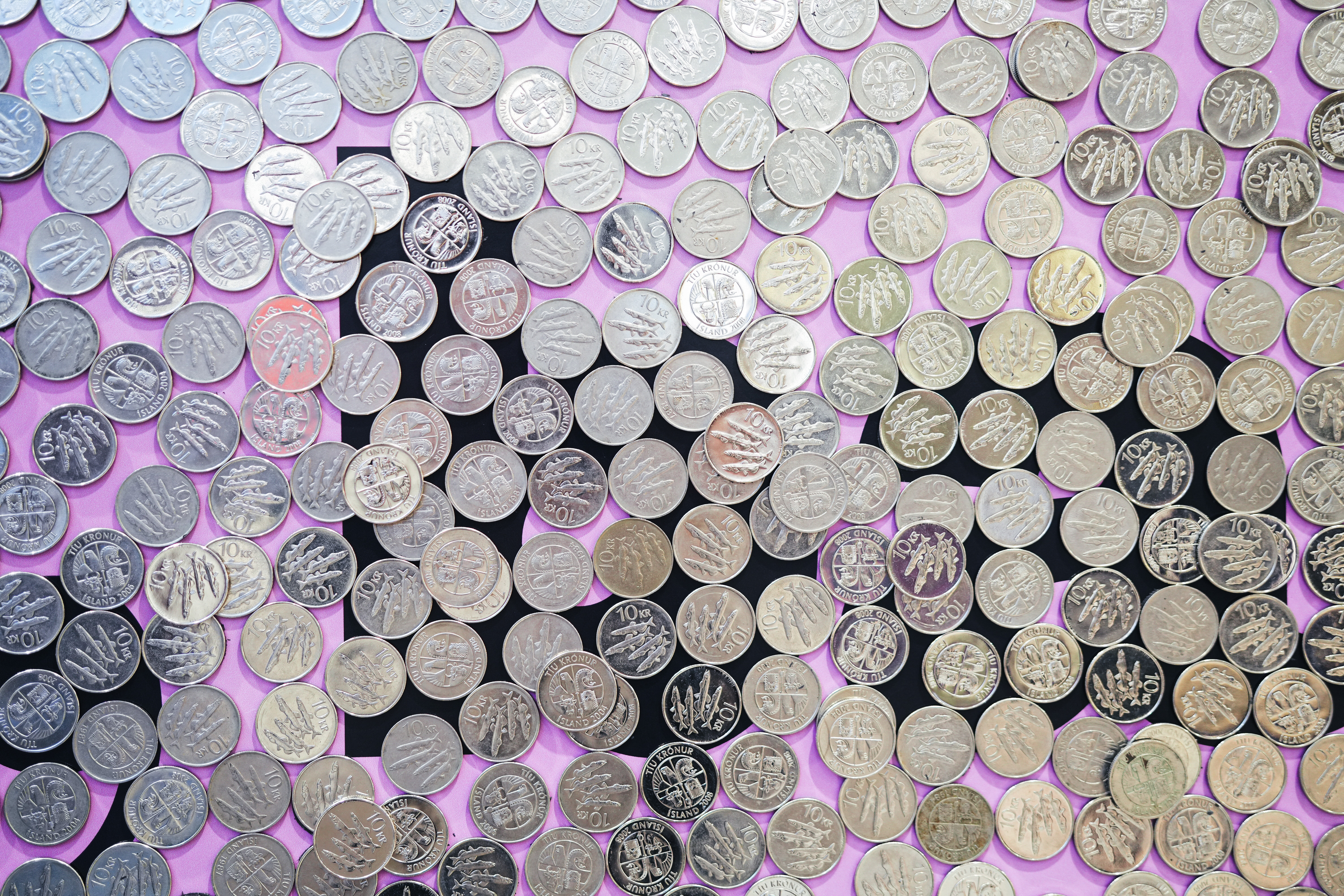 Photograph of coins on a table